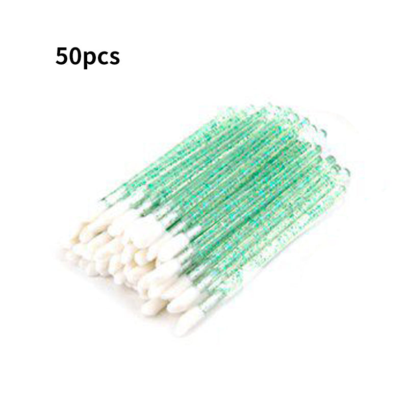 50Pcs Diamond Glitter Disposable Eyelash Lip  Brush