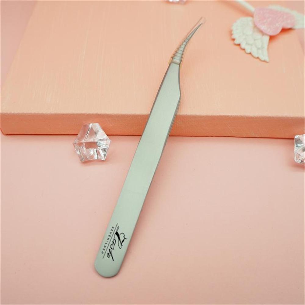 SN-04 Silver Dolphin Curved Tip  Stainless Steel Tweezers For Professional Lash Extension