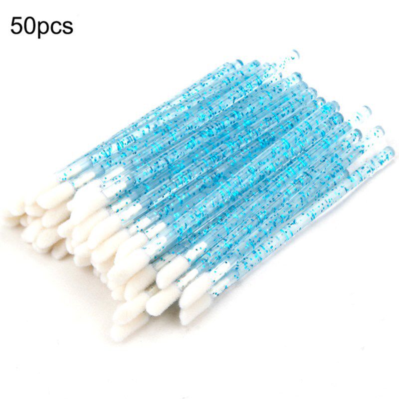 50Pcs Diamond Glitter Disposable Eyelash Lip  Brush