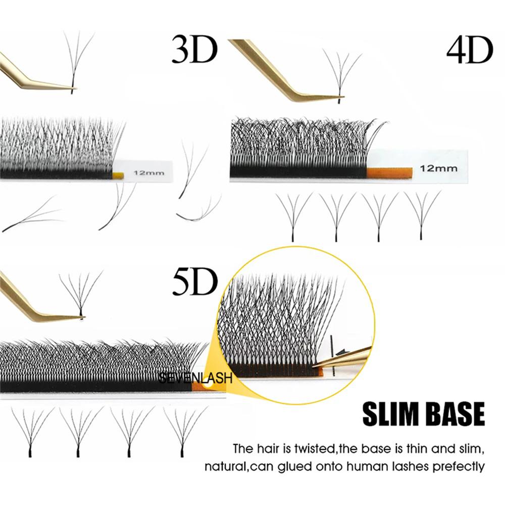 3D/4D/5D/6D W Style Pre-made Volume Fans Lashes 0.07mm