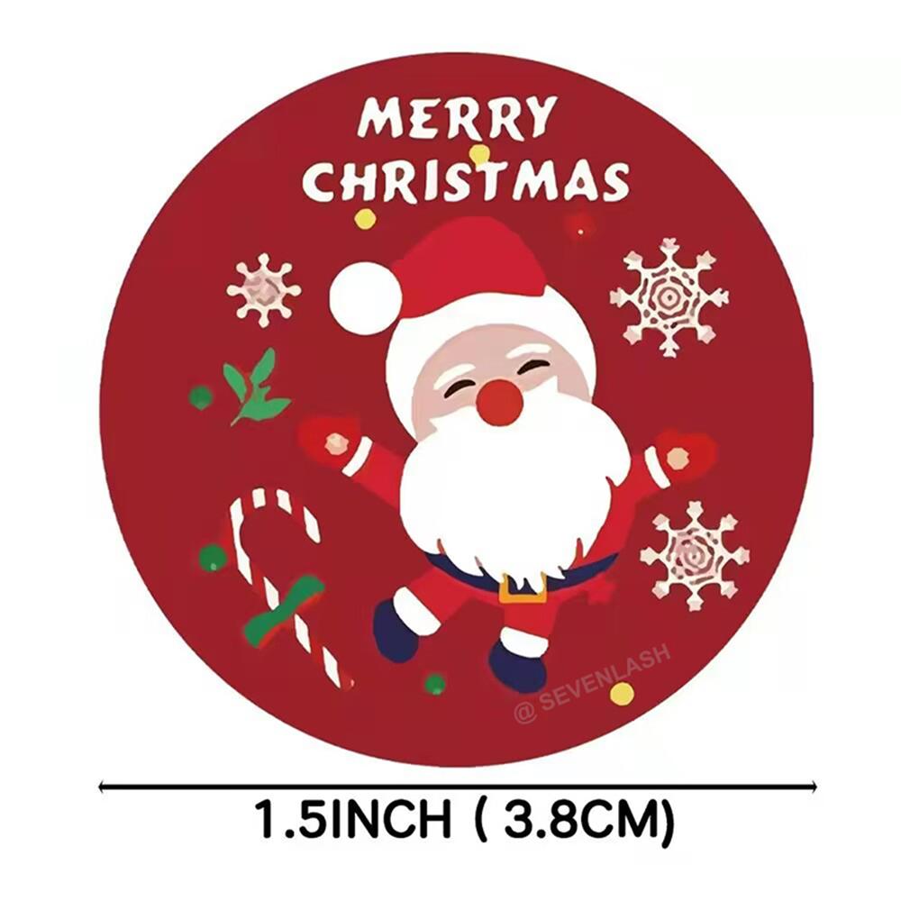 1.5" Round/8 Designs Roll Christmas Decorations Stickers