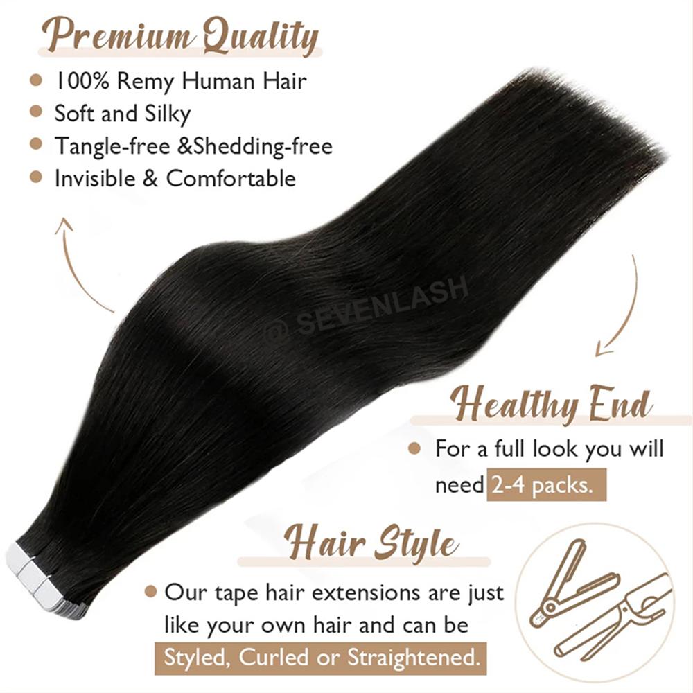 Tape In Hair Extensions 10A Grade Straight Body Wave