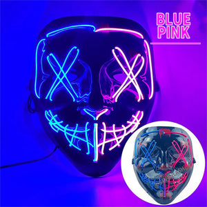 Light up Mask LED Mask, Scary Halloween Mask, Glow Neon Mask Costume Mask