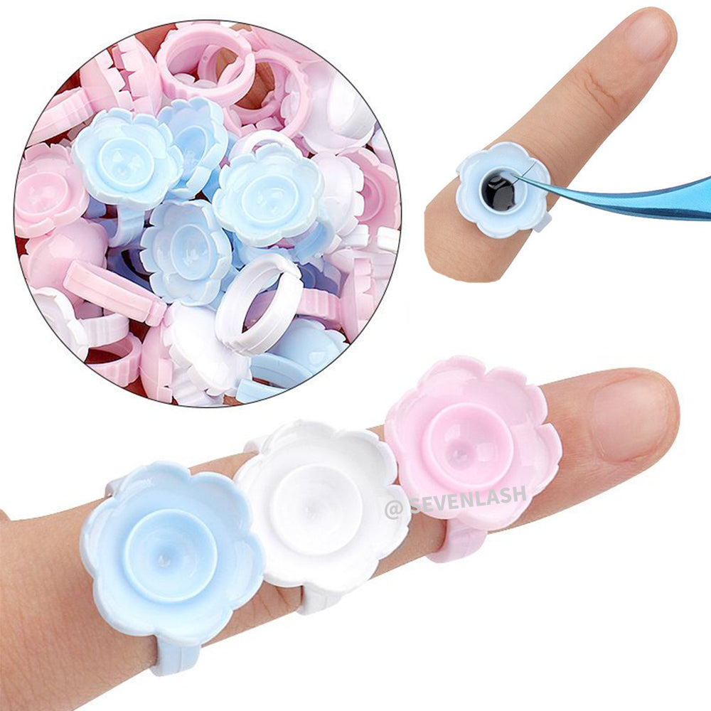 Flower-Shaped Glue Ring for Lash Extensions (100pieces/pack)