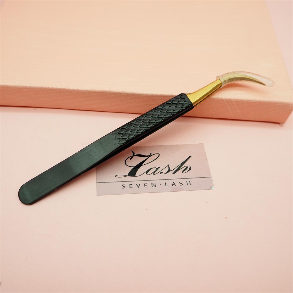 SH-03 Black Gold Tweezers For EyeLash Extensions