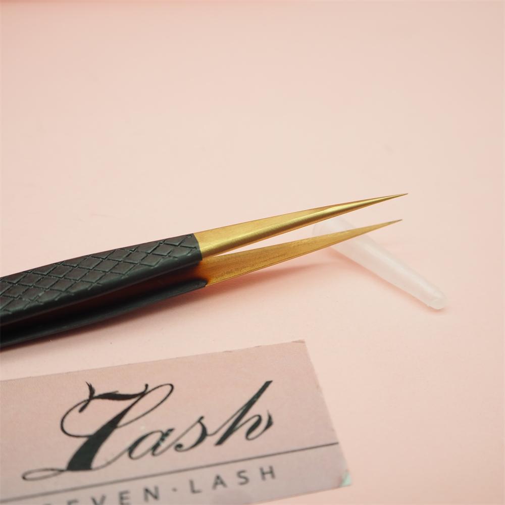 SH-01 Black Gold Tweezers For EyeLash Extensions