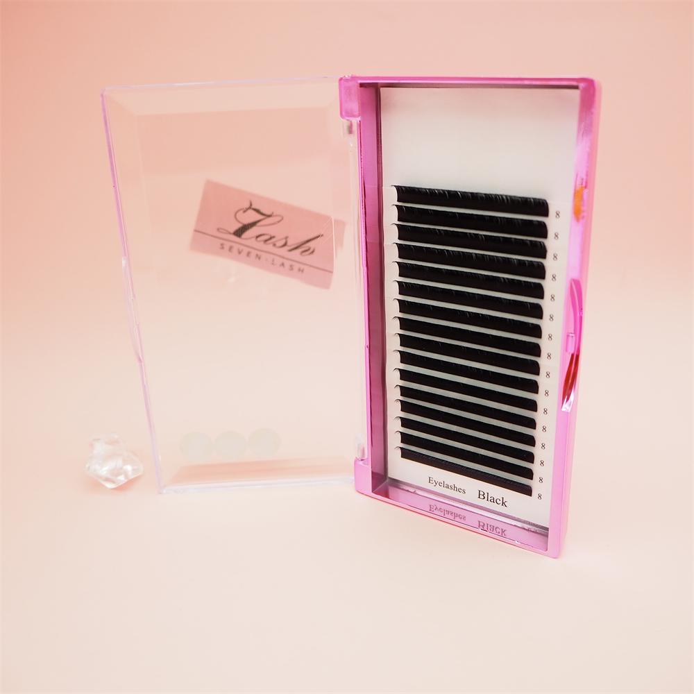 (Without Logo) 0.03-0.15mm Premium Lash Extension with Pink Box  16Rows