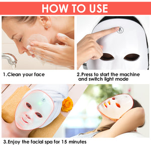 Contour Face LED Light Therapy Mask 7 Color Facial Skin Rejuvenation Mask