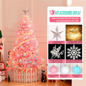 pink holiday tree full branches close up PVC tips texture