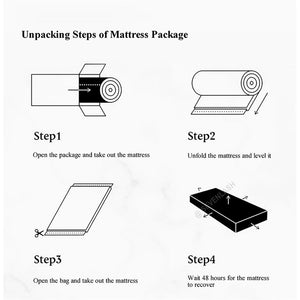 Memory foam lash mattress in box – flat pack shipping packaging